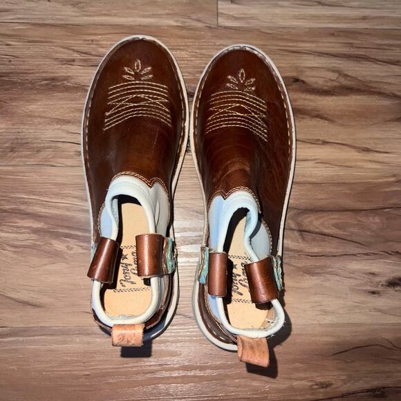 Tony Lama Brown Leather Slip-On Western Chelsea Boots Women’s Size 8 - Picture 7 of 15